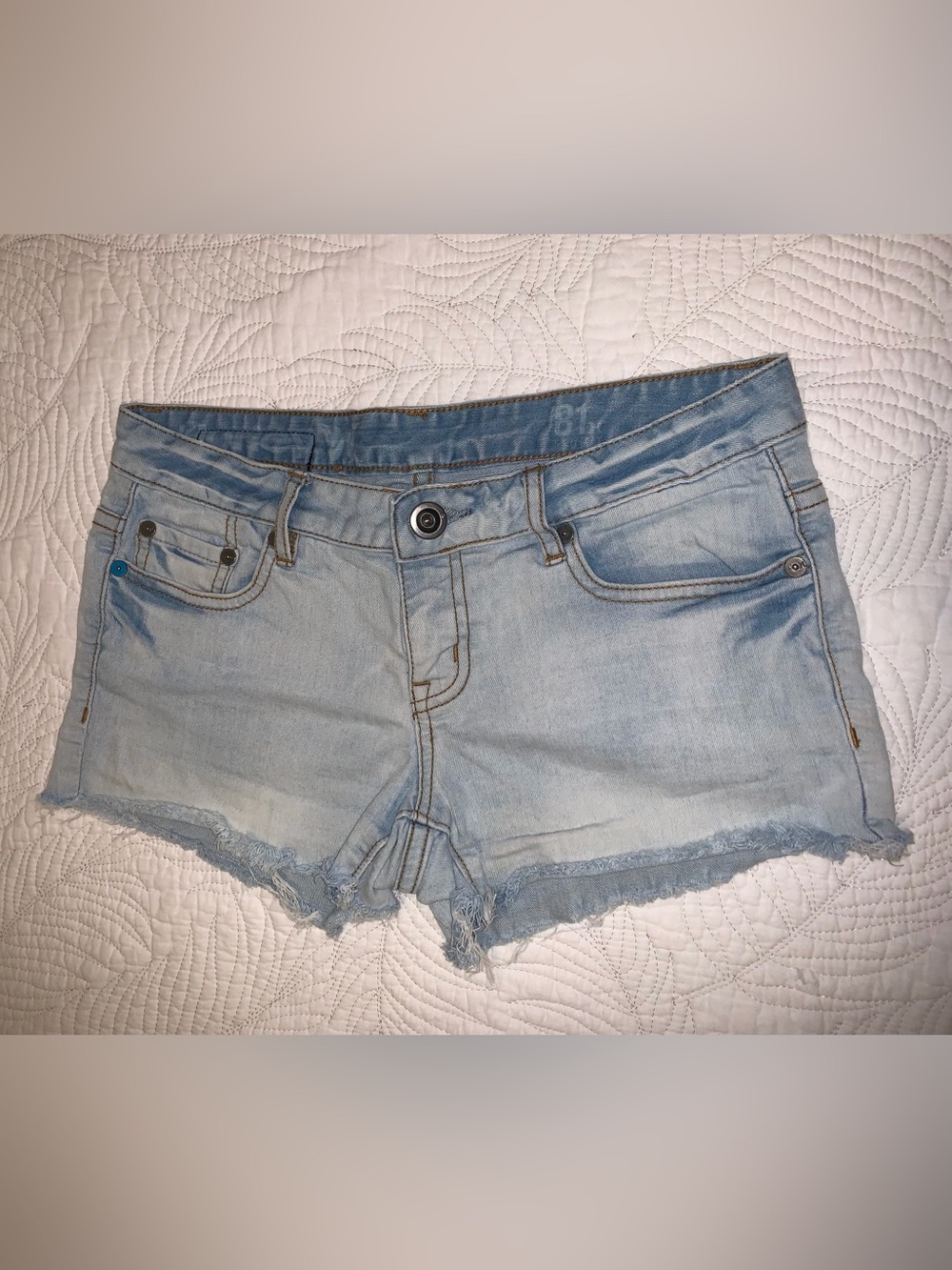 Women’s/Juniors Hurley Jeans 81 Skinny Denim Boho Cutoff Light Wash Shorts 25